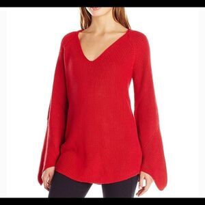 MINKPINK red knit sweater, v-neck, small